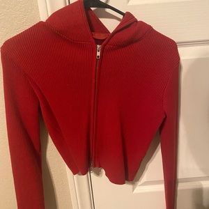 Princess Polly Womens S mini red sweater with hood